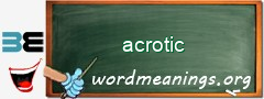 WordMeaning blackboard for acrotic